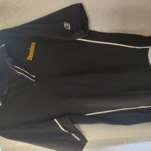 Men's Black PITTSBURGH Steelers Polo Shirt Large